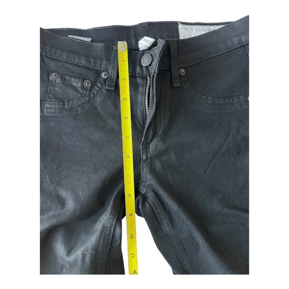 Rag & bone the legging in coated black Shimmer Stretch Jegging Women’s Size 24 - Picture 12 of 12